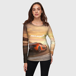 Лонгслив женский McLaren - легендарная гоночная команда!, цвет: 3D-принт — фото 2