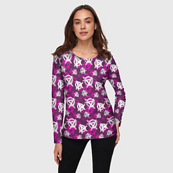 Лонгслив женский Знаки разноцветные, цвет: 3D-принт — фото 2