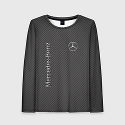 Лонгслив женский Mercedes карбоновые полосы, цвет: 3D-принт