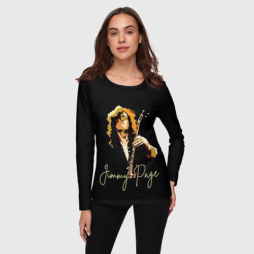 Женский лонгслив Led Zeppelin Лед Зеппелин Jimmy Page / 3D-принт – фото 3