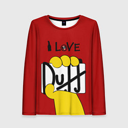 Женский лонгслив I LOVE DUFF Симпсоны, Simpsons