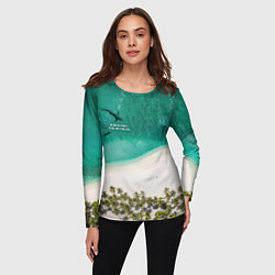 Лонгслив женский He shark will be happy if the whole world is under, цвет: 3D-принт — фото 2