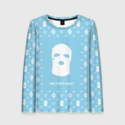Лонгслив женский Узор Sky Blue Ski Mask Dope Street Market, цвет: 3D-принт