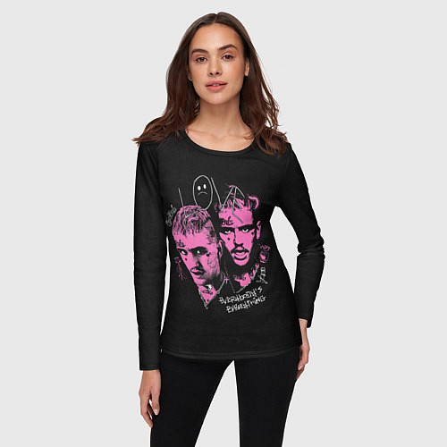 Женский лонгслив Lil Peep Всё Для Всех Лил Пип / 3D-принт – фото 3