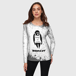 Лонгслив женский БЭНКСИ - ОБЕЗЬЯНА - Брызги, цвет: 3D-принт — фото 2