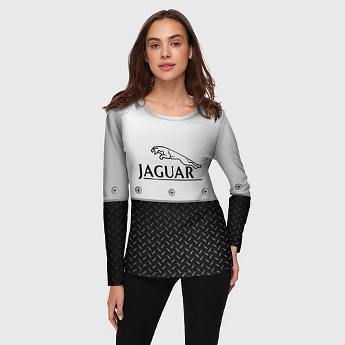 Женский лонгслив Jaguar Ягуар Сталь / 3D-принт – фото 3