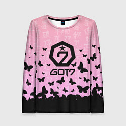 Лонгслив женский GOT7 БАБОЧКИ, цвет: 3D-принт