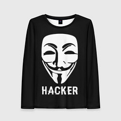 Лонгслив женский HACKER Маска V, цвет: 3D-принт