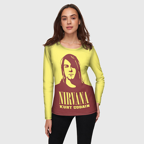 Женский лонгслив Nirvana - Kurt Cobain / 3D-принт – фото 3