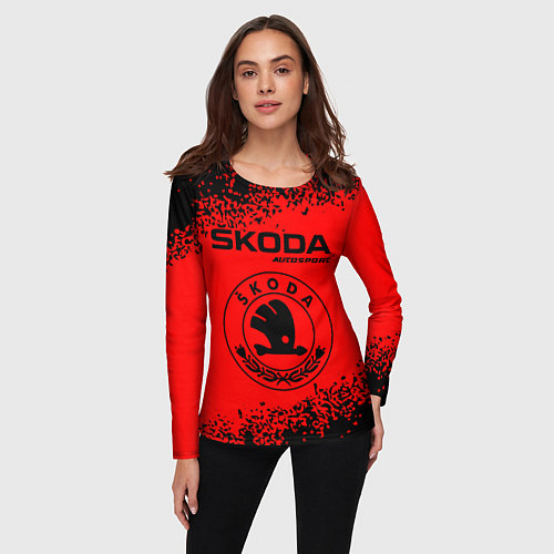 Женский лонгслив SKODA Autosport Арт / 3D-принт – фото 3