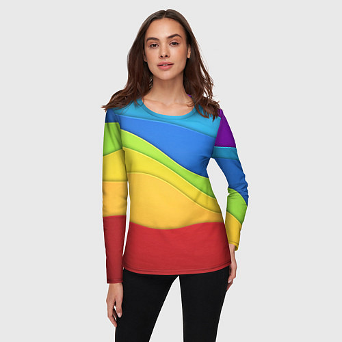 Женский лонгслив Fashion pattern 2022 Wave / 3D-принт – фото 3