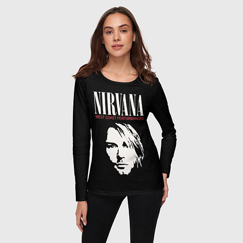 Женский лонгслив NIRVANA Kurt Cobain / 3D-принт – фото 3