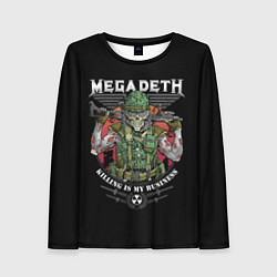 Лонгслив женский MEGADETH killing is my business, цвет: 3D-принт