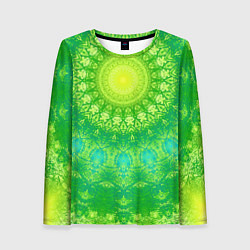Женский лонгслив Желто-зеленая мандала