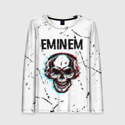 Лонгслив женский Eminem ЧЕРЕП Потертости, цвет: 3D-принт