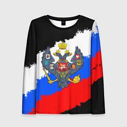Лонгслив женский Россия - имперский герб, цвет: 3D-принт