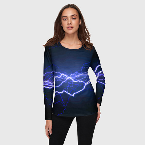 Женский лонгслив Lightning Fashion 2025 Neon / 3D-принт – фото 3