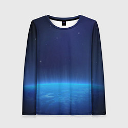 Лонгслив женский Планета вид из космоса, цвет: 3D-принт