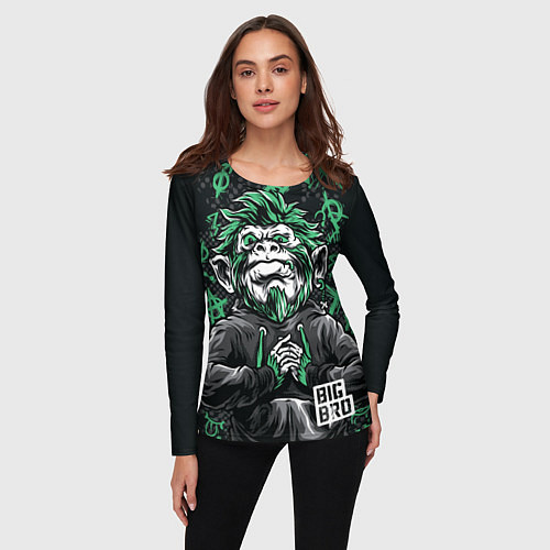 Женский лонгслив Большой братан / 3D-принт – фото 3