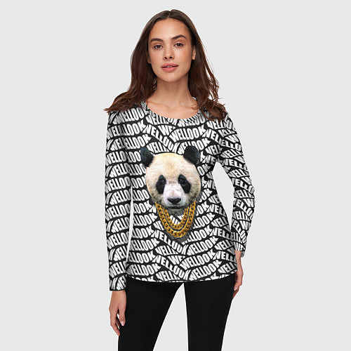 Женский лонгслив Panda Look / 3D-принт – фото 3