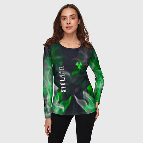 Женский лонгслив S T A L K E R 2 пламя / 3D-принт – фото 3