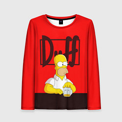 Лонгслив женский Homer Duff, цвет: 3D-принт