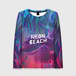 Лонгслив женский Neon beach, цвет: 3D-принт