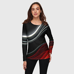 Лонгслив женский Спорт - линии, цвет: 3D-принт — фото 2