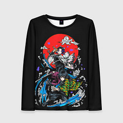 Лонгслив женский Шинобу Кочо Гию Томиока КЛИНОК РАССЕКАЮЩИЙ ДЕМОНОВ, цвет: 3D-принт