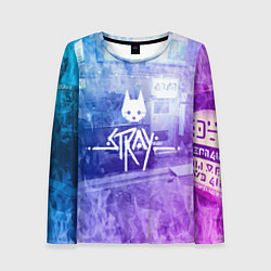 Лонгслив женский Stray: Neon Logo, цвет: 3D-принт