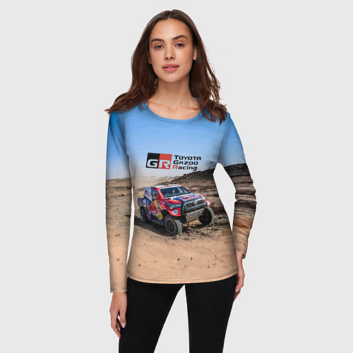 Женский лонгслив Toyota Gazoo Racing Rally Desert Competition Ралли / 3D-принт – фото 3