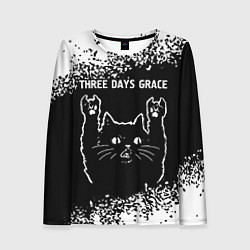 Лонгслив женский Группа Three Days Grace и Рок Кот, цвет: 3D-принт
