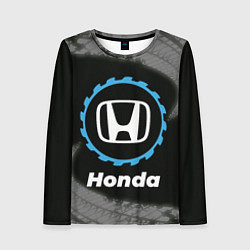 Лонгслив женский Honda в стиле Top Gear со следами шин на фоне, цвет: 3D-принт