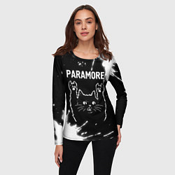 Лонгслив женский Группа Paramore и Рок Кот, цвет: 3D-принт — фото 2