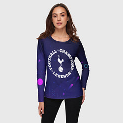 Лонгслив женский Символ Tottenham и круглая надпись Football Legend, цвет: 3D-принт — фото 2