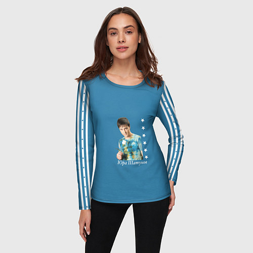 Женский лонгслив Юра Шатунов легенда / 3D-принт – фото 3