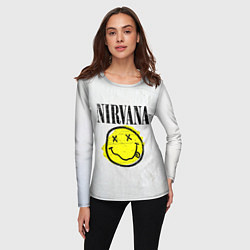 Лонгслив женский Nirvana логотип гранж, цвет: 3D-принт — фото 2