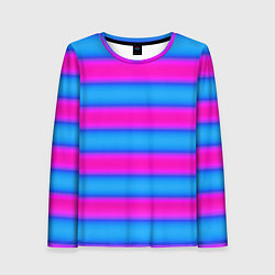 Женский лонгслив Striped pattern яркий неоновый полосатый узор