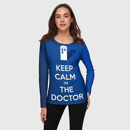 Женский лонгслив Keep calm Im the Doctor / 3D-принт – фото 3