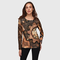 Лонгслив женский Композиция из шестерёнок Steampunk, цвет: 3D-принт — фото 2