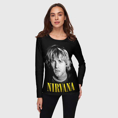 Женский лонгслив Nirvana - Kurt Donald Cobain / 3D-принт – фото 3