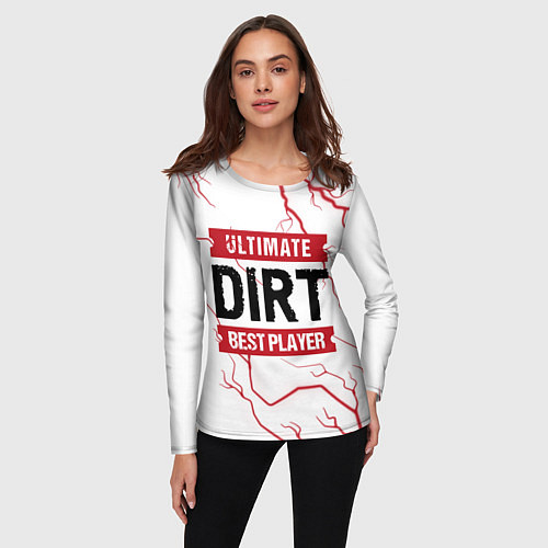 Женский лонгслив Dirt: красные таблички Best Player и Ultimate / 3D-принт – фото 3