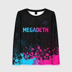 Лонгслив женский Megadeth - neon gradient, цвет: 3D-принт