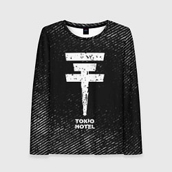 Лонгслив женский Tokio Hotel с потертостями на темном фоне, цвет: 3D-принт