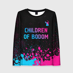 Лонгслив женский Children of Bodom - neon gradient: символ сверху, цвет: 3D-принт