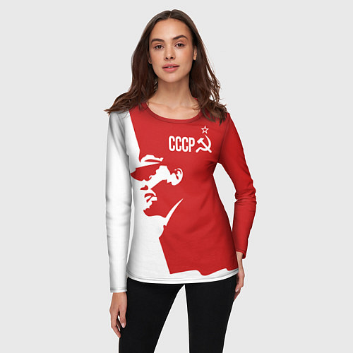 Женский лонгслив СССР Владимир Ильич Ленин / 3D-принт – фото 3