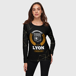Лонгслив женский Лого Lyon и надпись legendary football club на тем, цвет: 3D-принт — фото 2
