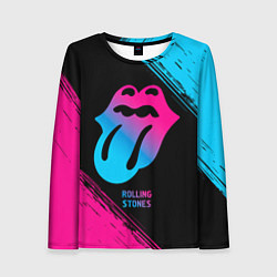 Лонгслив женский Rolling Stones - neon gradient, цвет: 3D-принт