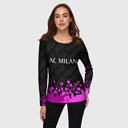 Лонгслив женский AC Milan pro football: символ сверху, цвет: 3D-принт — фото 2