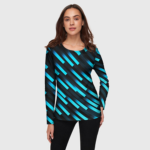 Женский лонгслив Bandpass flow / 3D-принт – фото 3